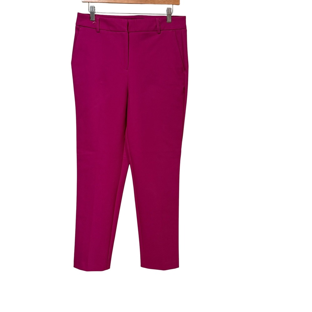 Rachel Zoe Fuchsia Pink Tailored High Rise Ankle Trousers Size 8 Slim Fit Pant
